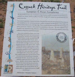 The sign at the entrance to Cossack Cemetery, Cossack, Western Australia